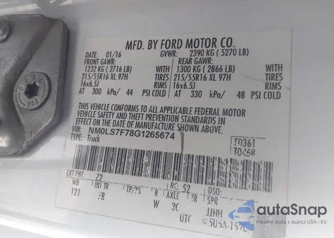 2016 Ford Transit Connect Xlt from USA, damaged, VIN NM0LS7F78G1265674